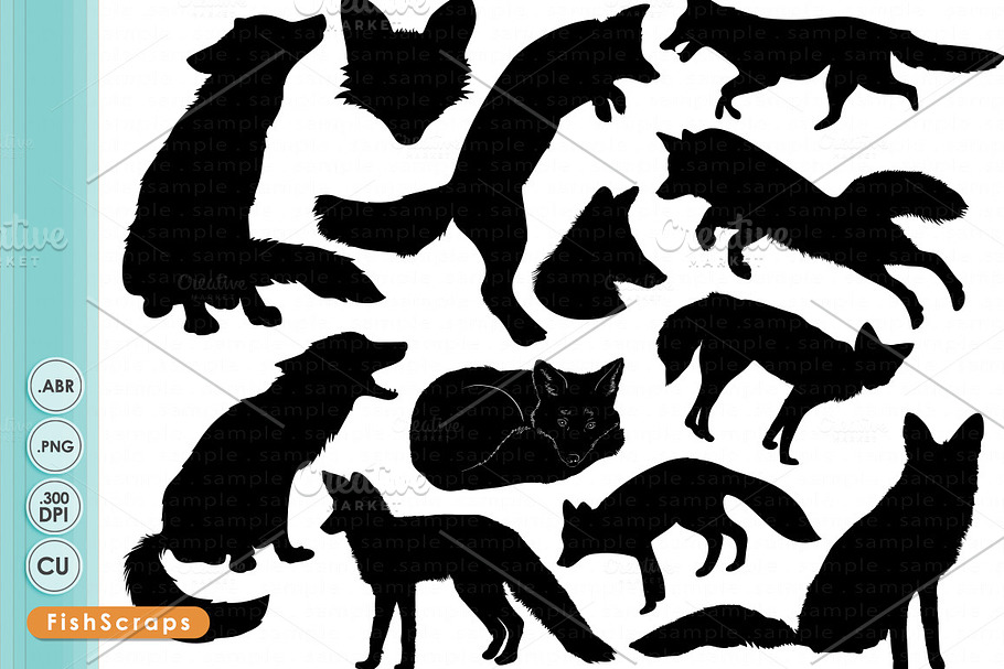 Fox Silhouettes in Illustrations - product preview 8