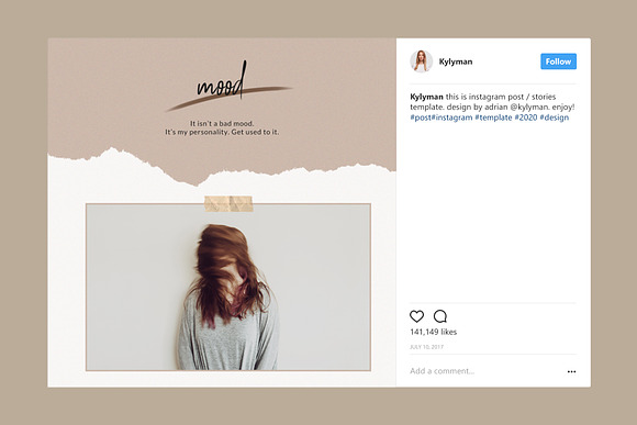 Instagram Post / Stories Template in Instagram Templates - product preview 1