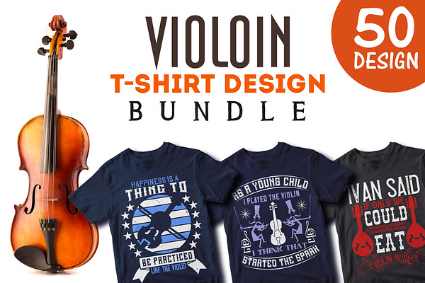 Editable Violin Tshirt Design Bun