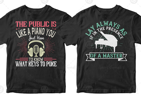 PianoTshirt Design Bundle in Illustrations - product preview 2