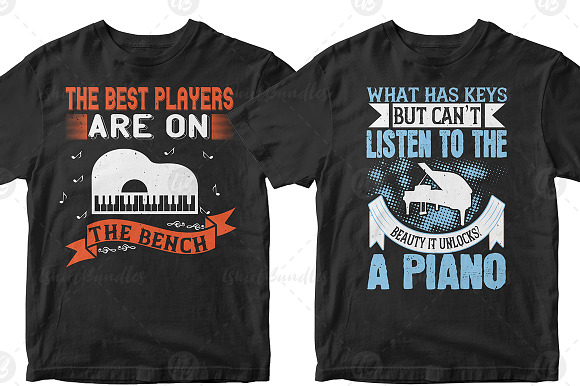 PianoTshirt Design Bundle in Illustrations - product preview 7