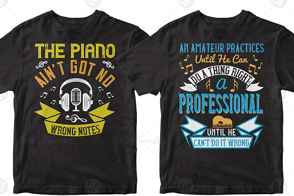 PianoTshirt Design Bundle in Illustrations - product preview 22