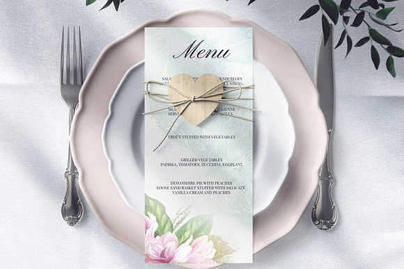 Magnolia Wedding Invitation Suite in Card Templates - product preview 1