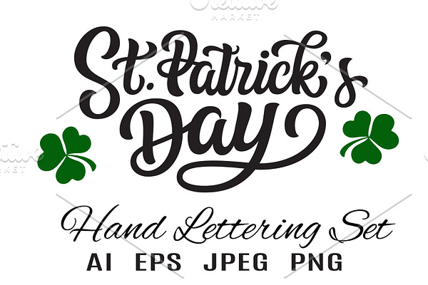 St. Patrick's Day lettering bundle