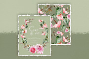Floral card and seamless pattern