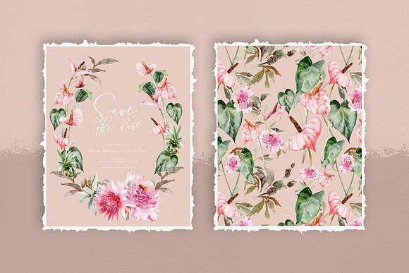 Floral card and seamless pattern in Card Templates - product preview 2