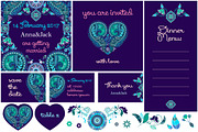 Set of vector wedding cards