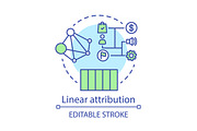 Linear attribution concept icon