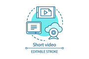 Short video blue concept icon