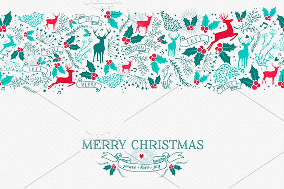 Christmas seamless pattern + label in Patterns - product preview 8