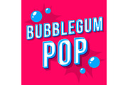 Bubblegum pop vintage 3d lettering