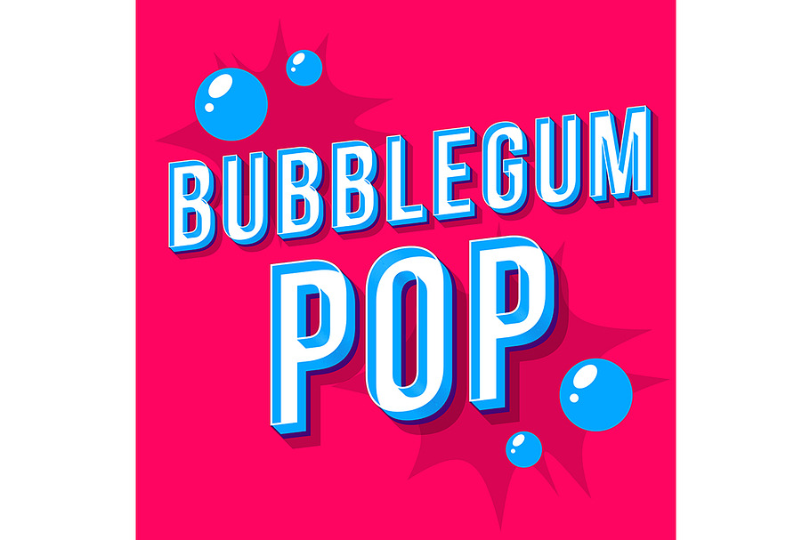 Bubblegum pop vintage 3d lettering in Add-Ons - product preview 8