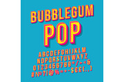 Bubblegum pop vintage 3d lettering