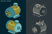 Electric motor illustrations Set