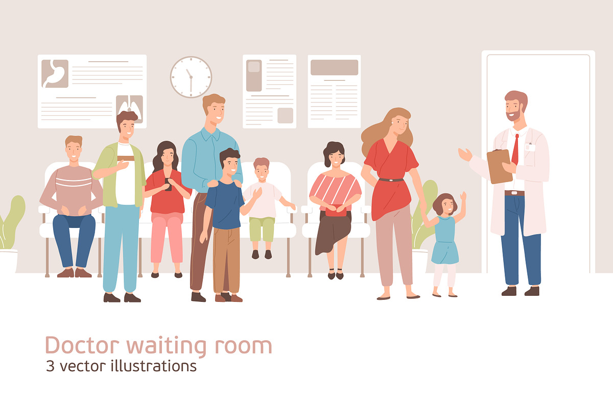 Doctor waiting room in Illustrations - product preview 8