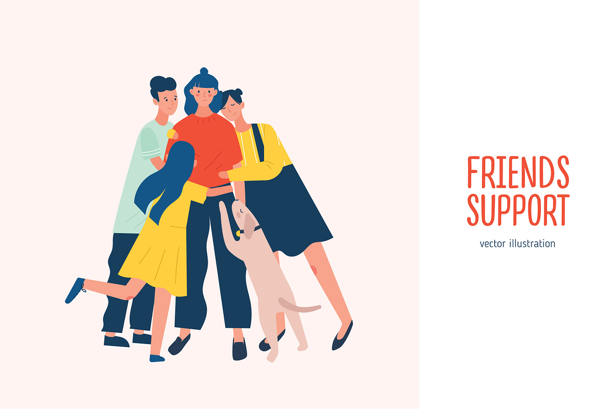 Friends support in Illustrations - product preview 8