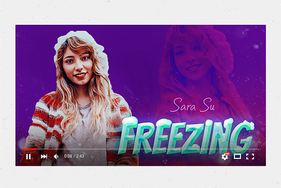 Freezing Theme Youtube Thumbnail in YouTube Templates - product preview 1