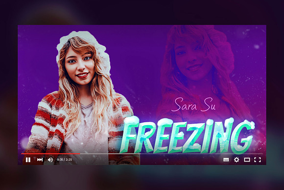 Freezing Theme Youtube Thumbnail in YouTube Templates - product preview 2