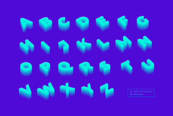 3D Colorful Alphabet Font in Display Fonts - product preview 2