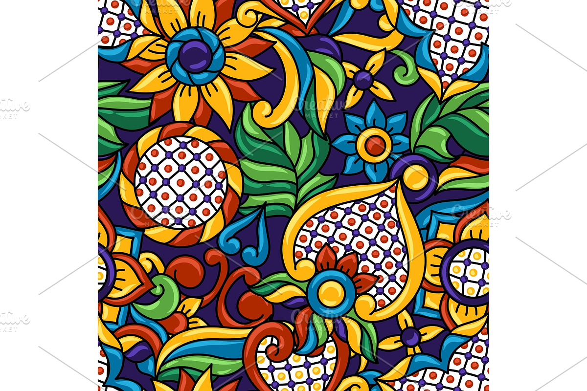 Mexican talavera seamless pattern in Patterns - product preview 8