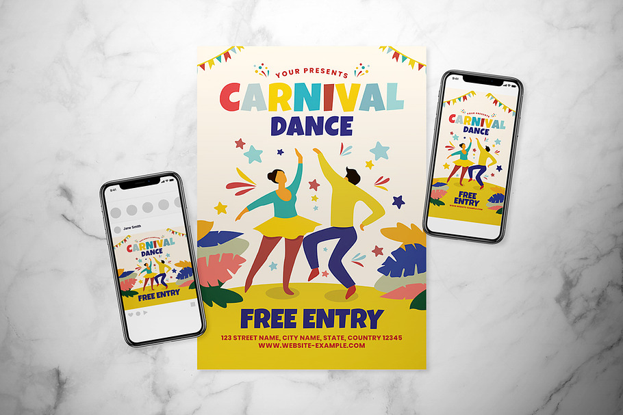 Carnival Dance Flyer Set in Flyer Templates - product preview 8