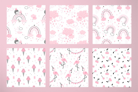 Pink Birthday girl pattern set in Patterns - product preview 2