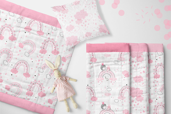 Pink Birthday girl pattern set in Patterns - product preview 3