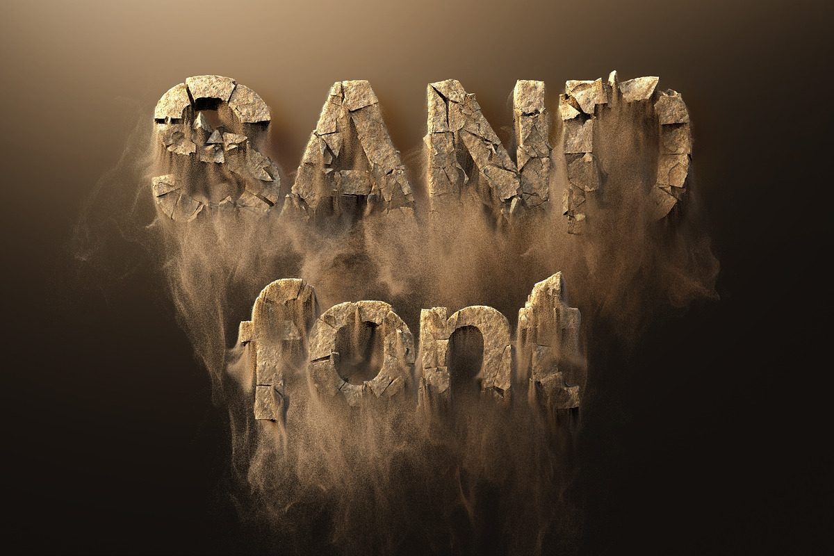 PSD Sand 3D Letters in Objects - product preview 8
