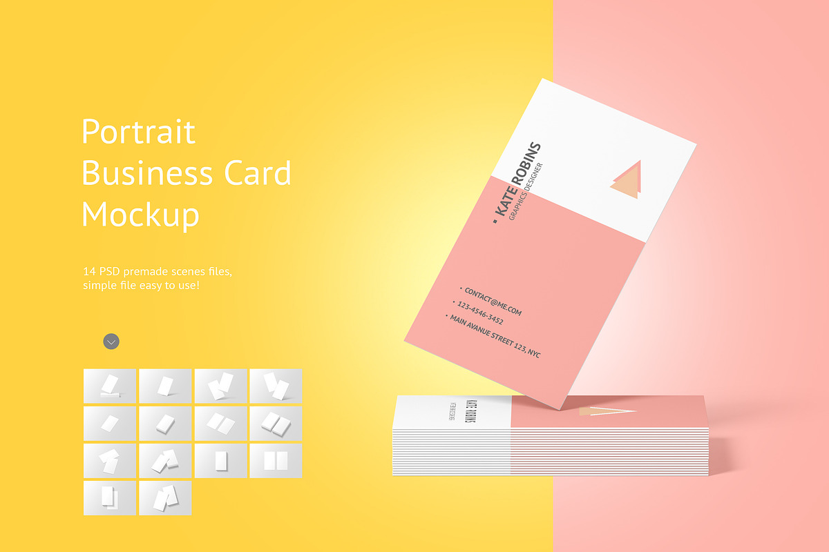Portrait Business Card Mockup in Print Mockups - product preview 8