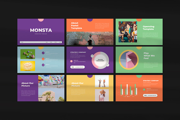 Monsta - Pastel PowerPoint Template in PowerPoint Templates - product preview 6