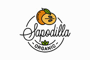 Sapodilla fruit logo. Round linear.