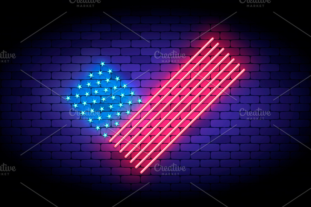 Vote America! Neon vector in Illustrations - product preview 8