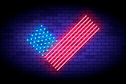 Vote America! Neon vector