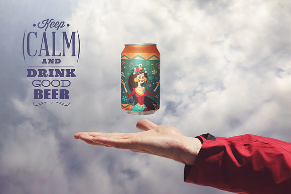 Heavenly Beer Can Mockup in Scene Creator Mockups - product preview 1