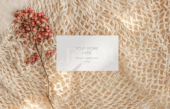 Spring Styled Business Card Mockup in Mockup Templates - product preview 3