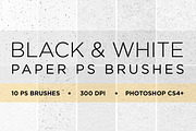 10 Black & White Paper PS Brushes