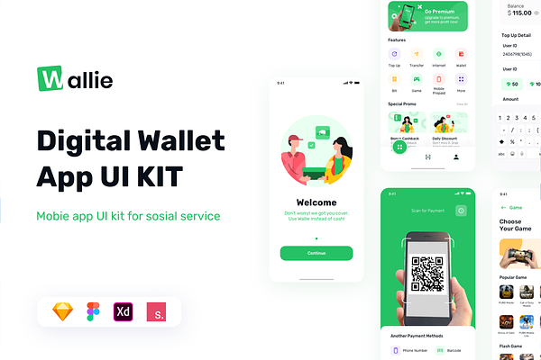 Wallie - Digital Wallet App UI KIT
