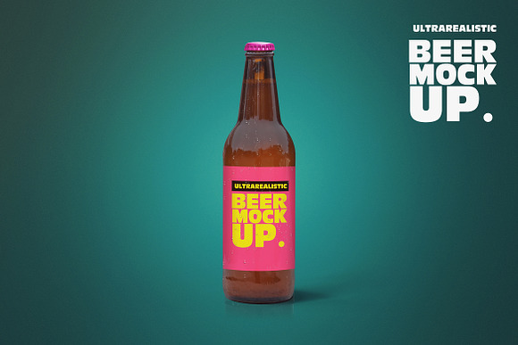 Standing Clean 50cl Beer Mockup in Scene Creator Mockups - product preview 2