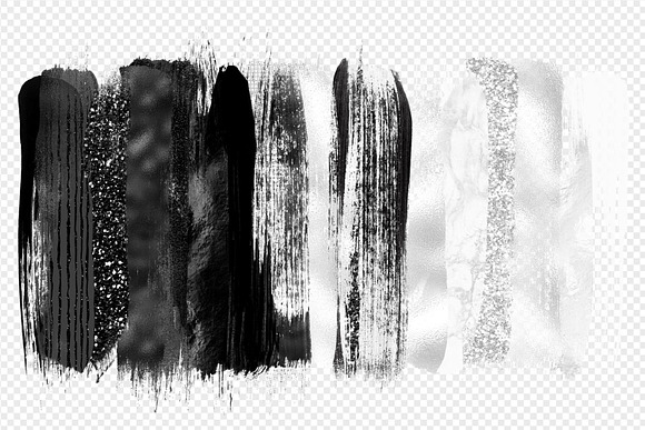 Black and White Brush Strokes in Objects - product preview 1