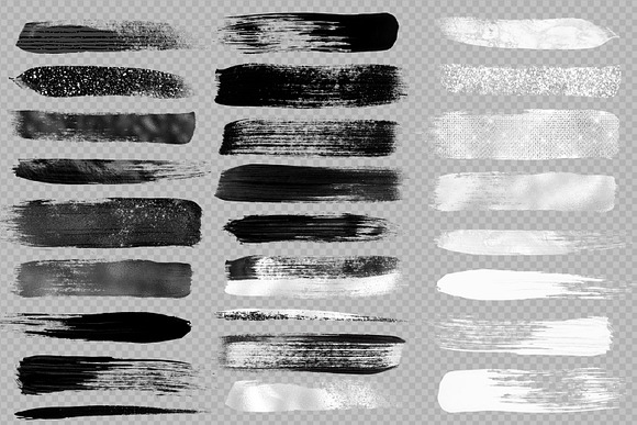 Black and White Brush Strokes in Objects - product preview 2