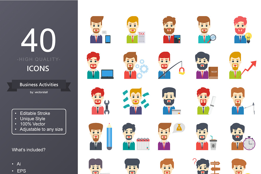 Business Activities in Icons - product preview 8