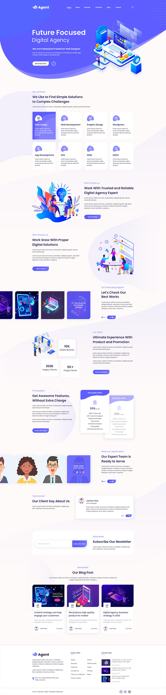 weAgent Digital Agency PSD Template in Landing Page Templates - product preview 1