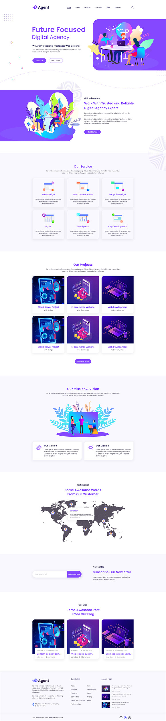 weAgent Digital Agency PSD Template in Landing Page Templates - product preview 3