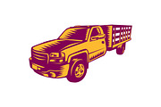 Pick-up Truck Woodcut