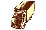 Refrigerated Truck Woodcut