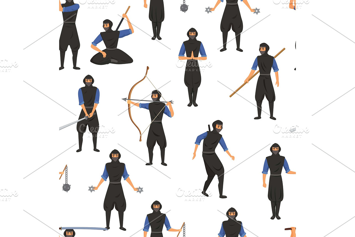 Ninja assassin movement and fighting in Illustrations - product preview 8