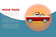 Vintage retro pickup truck car with