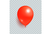 Balloon Red Color Realistic Design