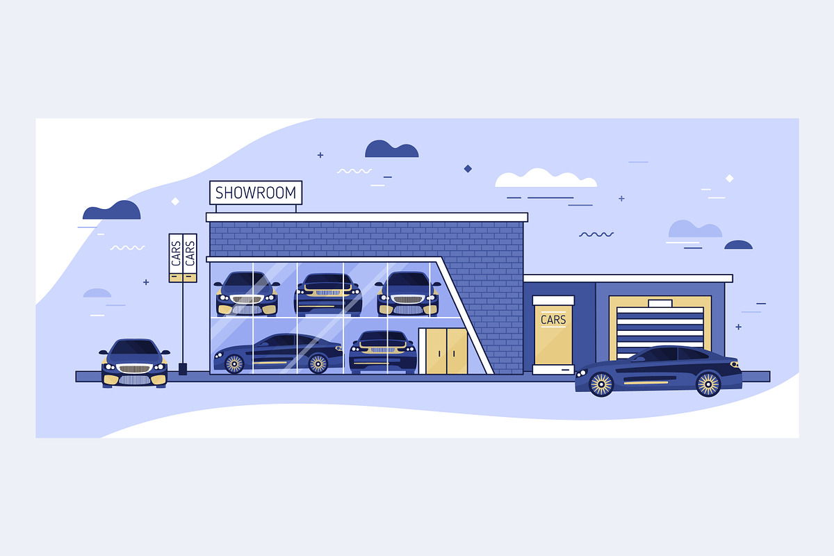 Auto showroom in Illustrations - product preview 8
