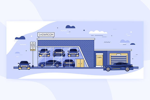 Auto showroom in Illustrations - product preview 1